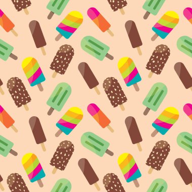 Renkli dondurma sorunsuz vektör desen arka plan