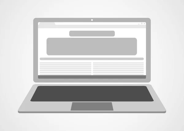 Internet tarayıcı açık vektör ile modern dizüstü bilgisayar