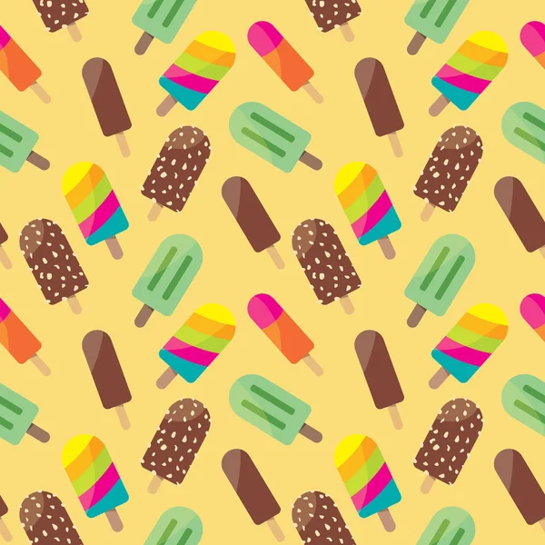 Renkli dondurma sorunsuz vektör desen arka plan
