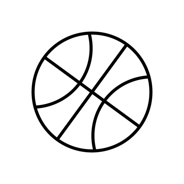 Vecteur isolé de contour de balle de basket noir et blanc — Image vectorielle