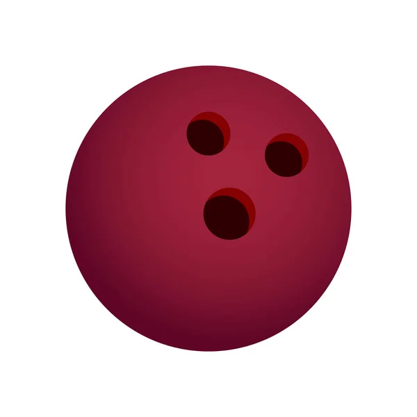 Vettore rosso della palla da bowling di Bordeaux isolato — Vettoriale Stock