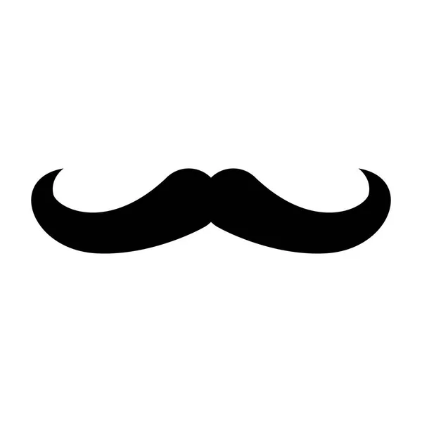 Silhouette moustache noire isolée, style rétro — Image vectorielle