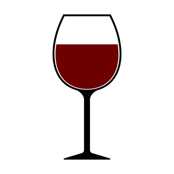 Rotweinglas-Vektor isoliert — Stockvektor