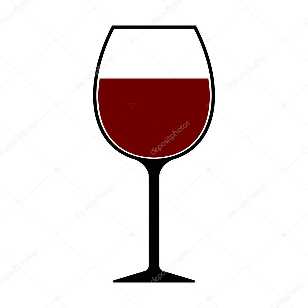 Red Wine Glass Icon Vector Isolated