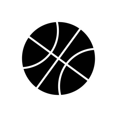 Siyah ve beyaz basketbol topu siluet vektör izole