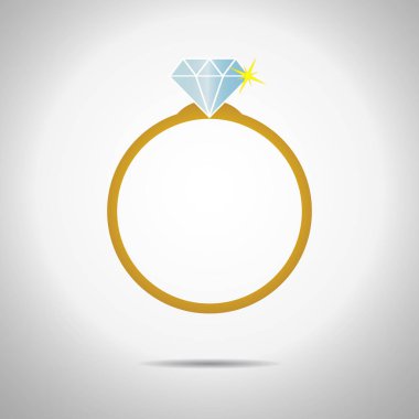 İzole lüks elmas nişan yüzüğü vektör