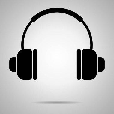 Kulaklık siluet vektör, müzik dinlemek