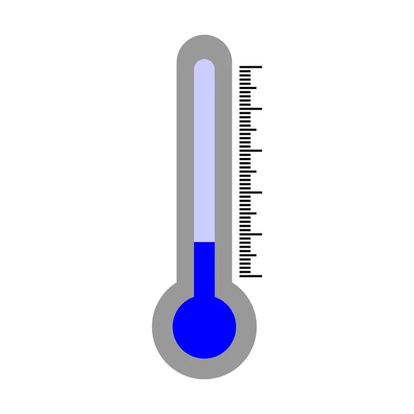 Cold Weather, Thermometer Showing Low Temperature Isolated — Stock Vector