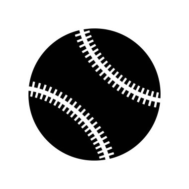 Siyah ve beyaz beyzbol topu siluet izole