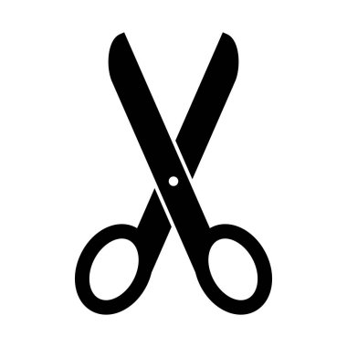 Siyah makas siluet simge izole