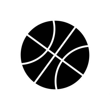 Siyah ve beyaz basketbol topu siluet simge izole