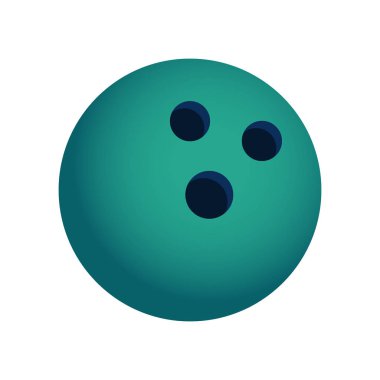 Yeşil ve mavi Bowling topu simgesini izole