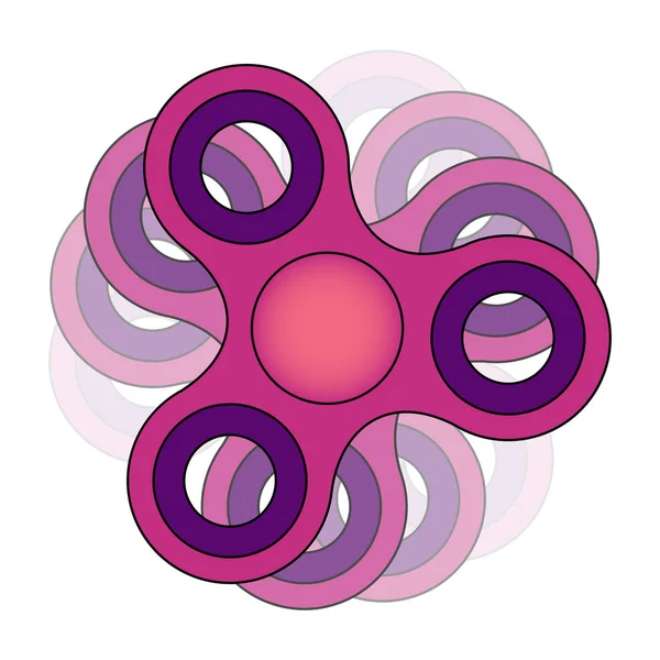 Fioletowy różowy Fidget Spinner obrotowa na białym tle - ręka Spinner — Zdjęcie stockowe