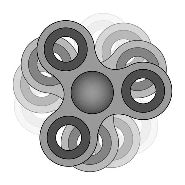 Spinner Fidget nero grigio rotante isolato - Spinner mano — Foto Stock