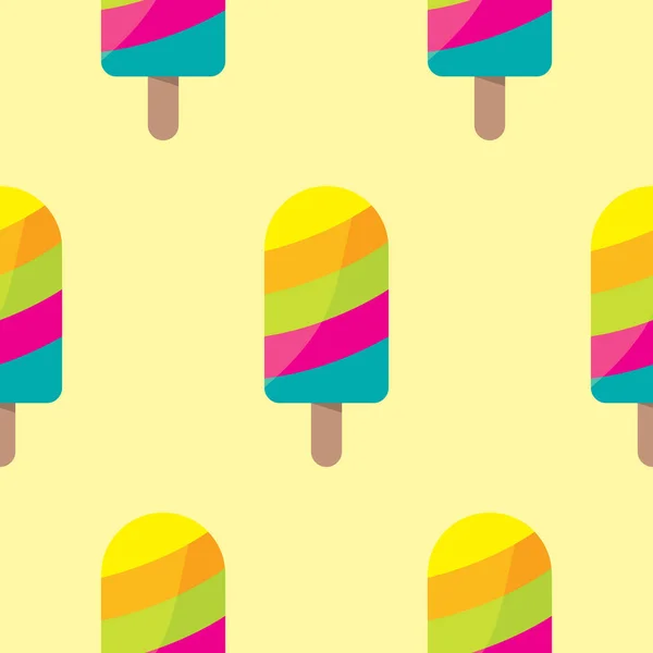 Színes nyalóka Ice Cream Seamless Pattern háttér sárga — Stock Fotó