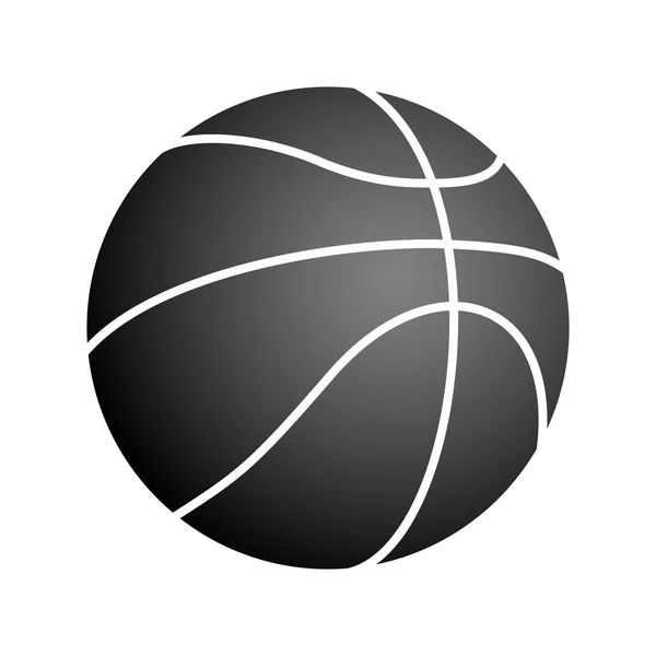 Grijze en zwarte basketbal bal pictogram geïsoleerd — Stockfoto