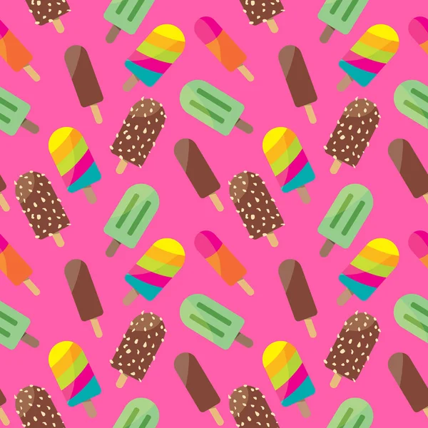 Colorful Ice Cream Seamless Pattern Background Pink — Stock Photo, Image