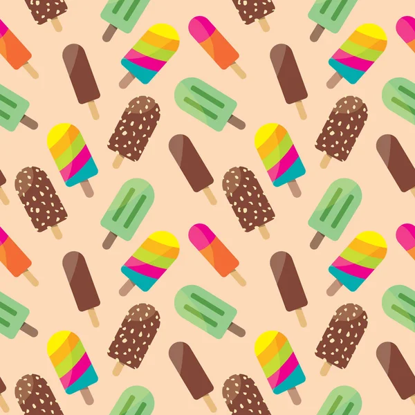 Renkli dondurma Dikişsiz desen arka plan bej