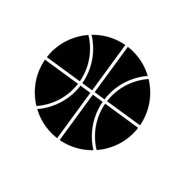 Zwart-wit basketbal bal silhouet pictogram geïsoleerd — Stockfoto