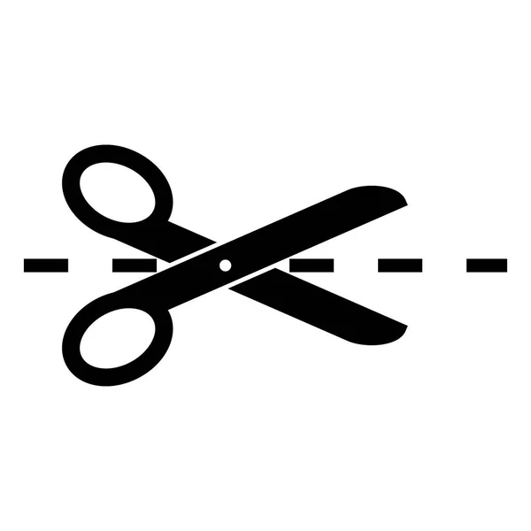 Чорний ножиці силуету Cut лініями, ізольовані — стокове фото