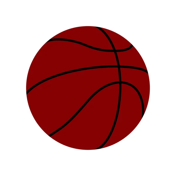 Icono de pelota de baloncesto rojo oscuro aislado — Foto de Stock