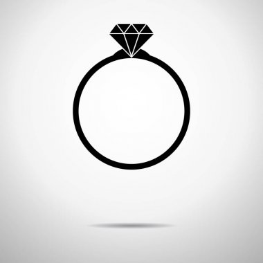 İzole lüks elmas nişan yüzüğü vektör