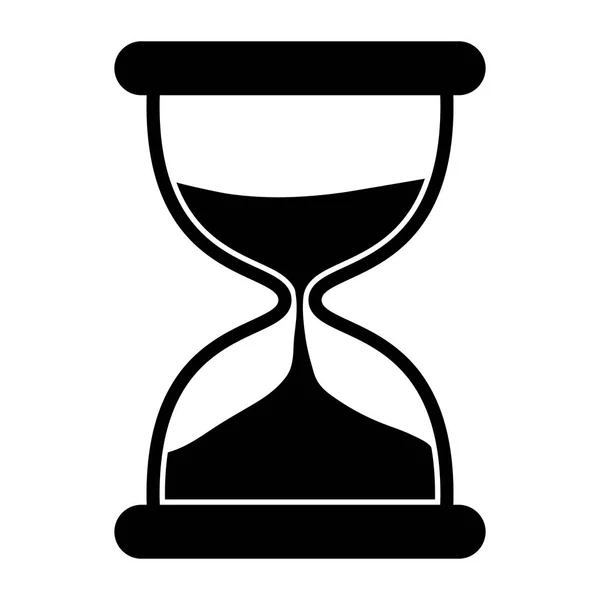 Siyah kum saati siluet simge vektör - zaman, acil