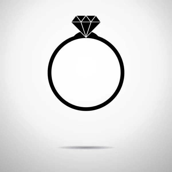 Luxury Diamond Engagement Ring Vector Isolated — Stock Vector