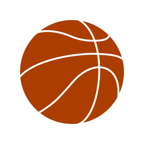 Icono de bola de baloncesto naranja, rayas blancas, aislado — Vector de stock