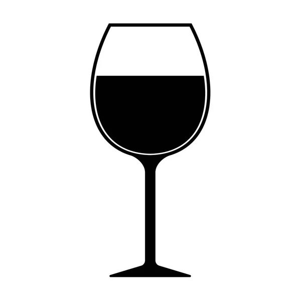 Wijnglas silhouet Icon Vector geïsoleerd — Stockvector