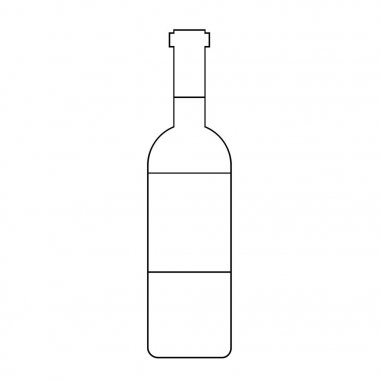 Şarap şişesi siluet izole simge vektör