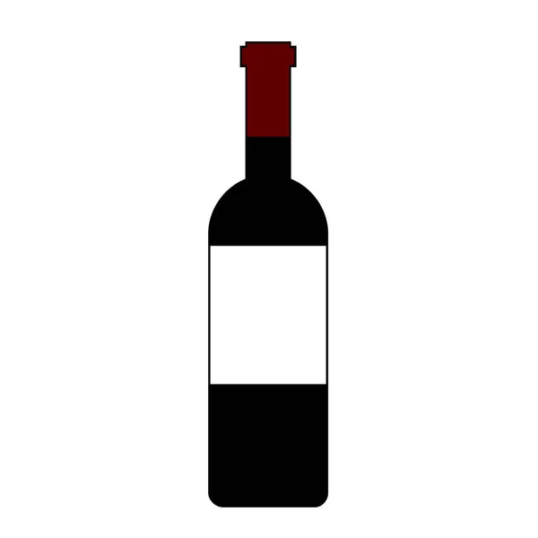 Vector de icono aislado botella de vino tinto — Vector de stock