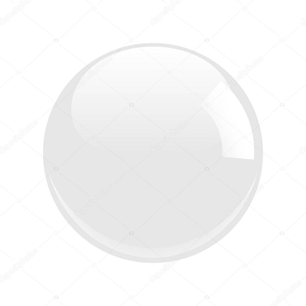 Shiny White Pool - Billiard Ball Icon Vector Isolated