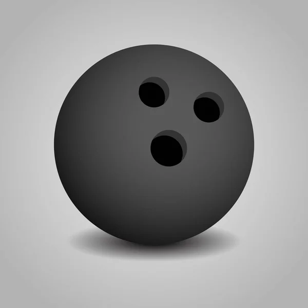 Illustration vectorielle de boule de bowling gris brillant isolé — Image vectorielle