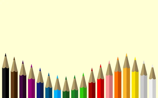 Conjunto de lápis coloridos formando uma onda com espaço para o seu conteúdo acima — Vetor de Stock