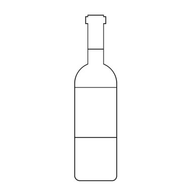 Şarap şişesi siluet izole simgesi