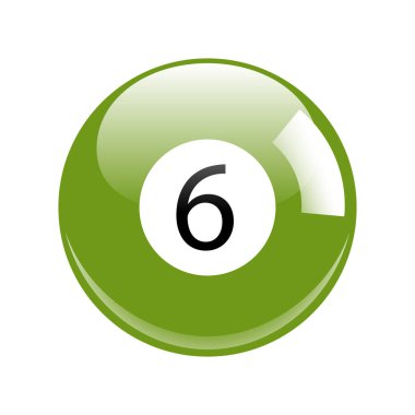 Parlak yeşil altı Bilardo - bilardo topu simgesini izole