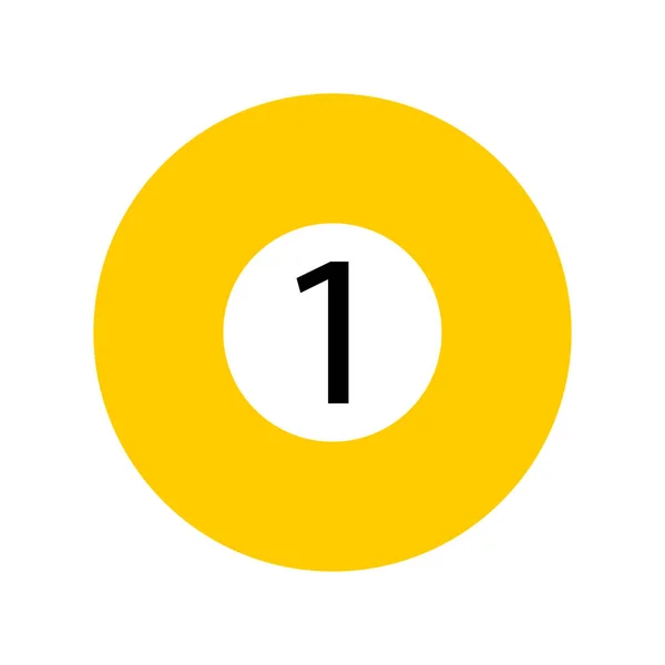 Mieszkanie żółty jeden basen - bilard piłkę ikona na białym tle — Zdjęcie stockowe