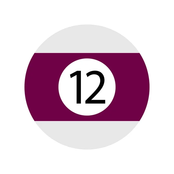 Płaskie fioletowy dwunastu basen - bilard piłkę ikona na białym tle — Zdjęcie stockowe