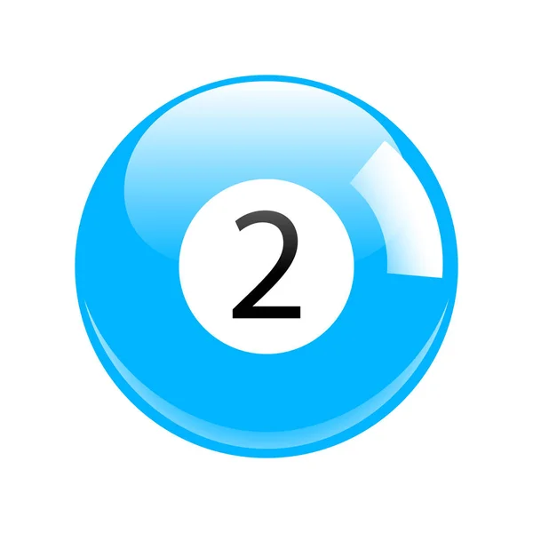 Błyszczący niebieski basen dwa - bilard piłkę ikona na białym tle — Zdjęcie stockowe