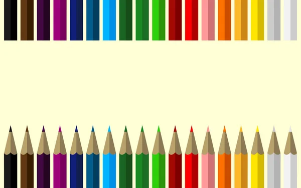 Conjunto de lápis coloridos em uma fileira com espaço para o seu conteúdo dentro — Fotografia de Stock
