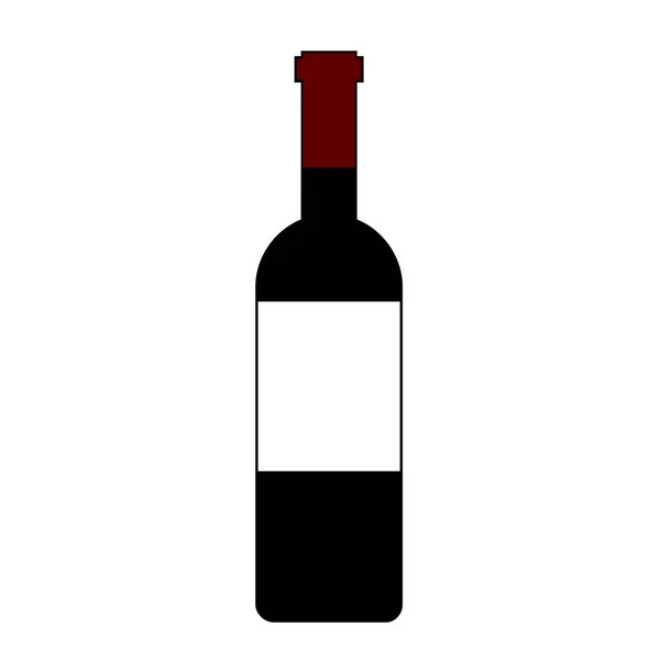 Icône isolée bouteille de vin rouge — Image vectorielle