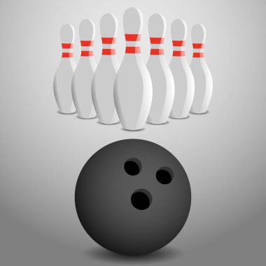 Bowling topu haddeleme pimleri vektör çizim sırasının vurmaya