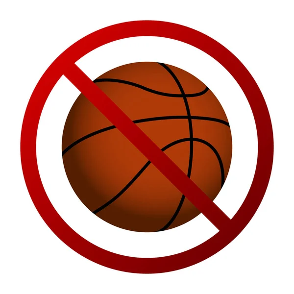 Baloncesto Signo Prohibido Vector Aislado — Vector de stock