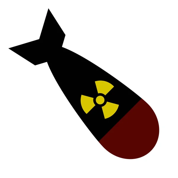 Atombomben vektor isolerade - nukleära hotet, krig, militär — Stock vektor