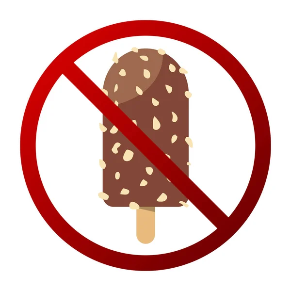 Παγωτό απαγορευμένο σημάδι διάνυσμα απομονωμένες — Διανυσματικό Αρχείο