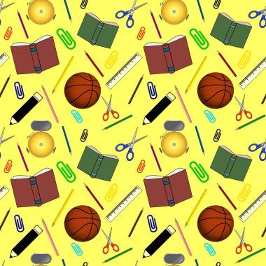 Geri okul renkli Seamless Modeli için parlak sarı