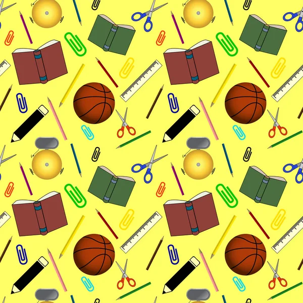 Geri okul renkli Seamless Modeli için parlak sarı