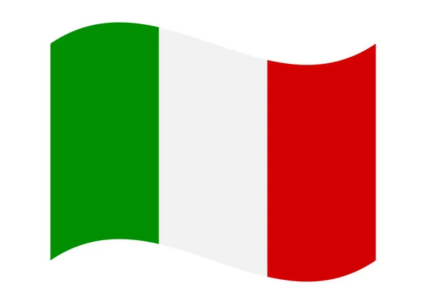 Італійський Національний прапор махав ізольовані - офіційний пропорції — стоковий вектор