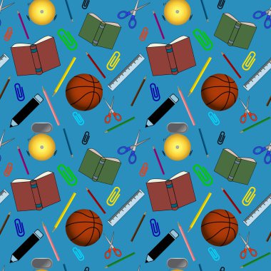 Geri okul renkli Seamless Modeli için mavi